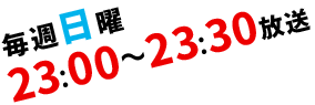 毎週日曜23：00～23：30放送