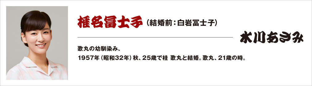 椎名冨士子（結婚前：白岩冨士子）・・・水川あさみ