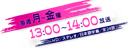 毎週月～金曜13：00～14：00放送　HD／ステレオ／日本語字幕／全24話